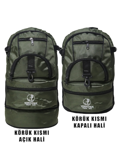 Bag Trend Bt Kamp Çantası 45 Litre Sırt Çantası Körüklü Trekking Outdoor Su Geçirmez 5 Gözlü Astarlı Yeşil