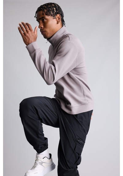 Defacto Ultra Yumuşak Standart Fit Dik Yaka Yarım Fermuarlı Modal Basic Sweatshirt H6165ax26augr539 Gri-gr539