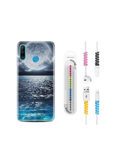 Huawei P30 Lite Kılıf Kablo Koruyuculu Great Moon 1301
