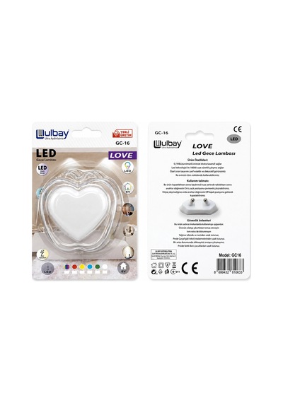 Bay 10 Adet Kalp Ledli Gece Lambası Gc-16 Bx40 Najmaddin Standart