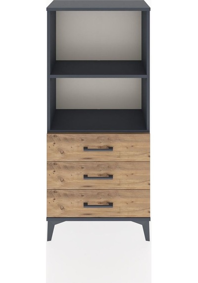 Hyperion Dolap 2 Raflı 3 Çekmeceli 60x44x134 Antrasit-çam Antrasit