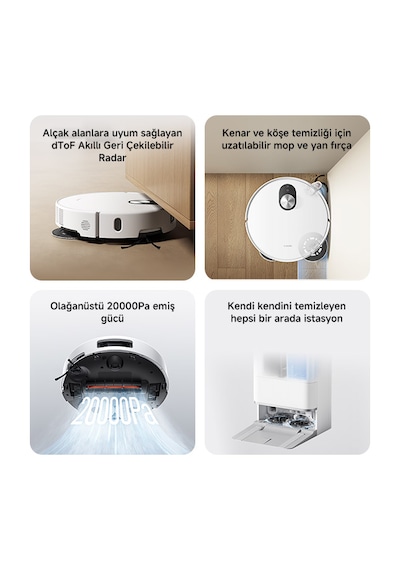Xiaomi Robot Vacuum Mop 5 Beyaz Akıllı Robot Süpürge