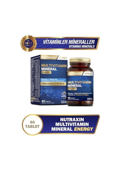 Ayrex Nutraxin Multivitamin Mineral Energy Ginseng, Coq-10, L-karnitin, Taurin Ve 24 Vitamin-mineral İçeren Enerji