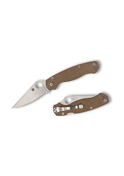 Spyderco Military 2 Brown Canvas Micarta Cpm Cruewear Blade Plainedge Kamp Çakı Kahverengi