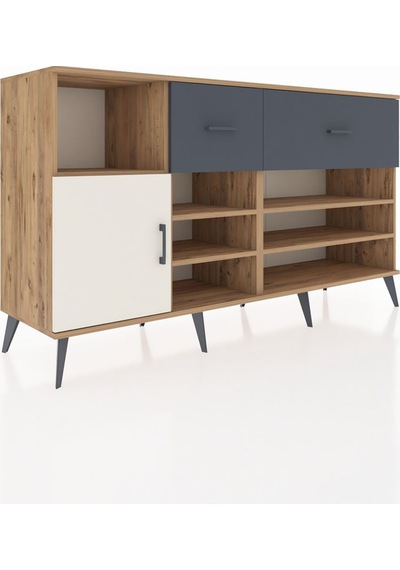 Kronos Konsol 6 Raflı 2 Çekmeceli Tek Kapaklı 176x59x99 Çam-ayta Çam-aytaşı/antrasit Kronos Konsol 6 Raflı 2 Çekmeceli Tek Kapaklı 176x59x99 Çam-ayta Çam-aytaşı/antrasit