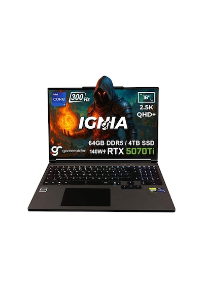 GameRaider IGNIA GR16-2 i9-14900HX 64 GB 4 TB SSD RTX5070Ti 16" Free Dos Dizüstü Bilgisayar