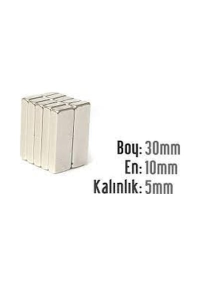 Neodyum Mıknatıs 30x10x5 Mm 5 Adet