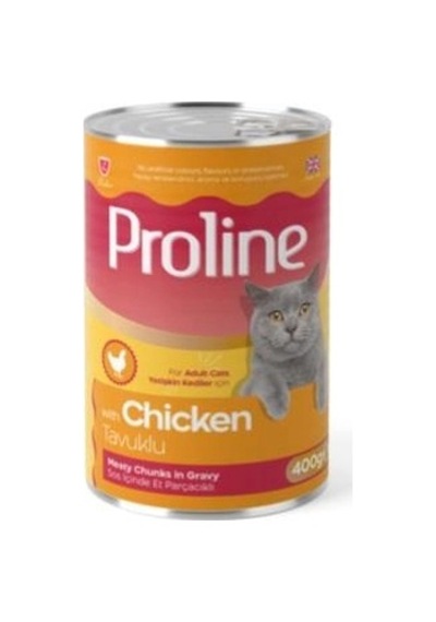 Proline 400 Gr Tavuk Etli Sos İçinde Et Parçalı Yetişkin Konserve Kedi Maması