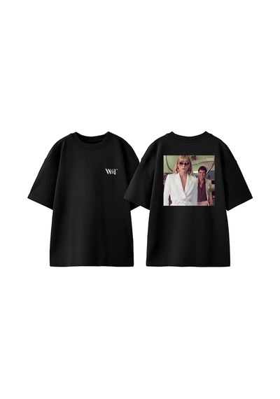 Thewert Scarface 3 Tasarım Sırt Baskılı Pamuk Siyah Oversize T-shirt