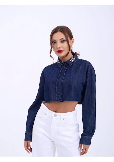 Defymoda 6603 Kot Bluz-mavi Mavi