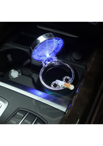 Üniversal 7 Renkli Rgb Led Işıklı Lüx Oto Küllük Kapaklı Spor Araç İçi Küllük Araba Küllüğü 00 Şüscaroto Aksesuar