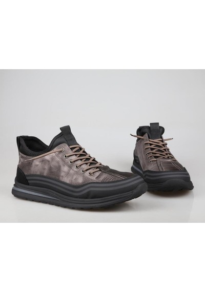 24k548 Siyah Erkek Sneakers Kahve Kahverengi
