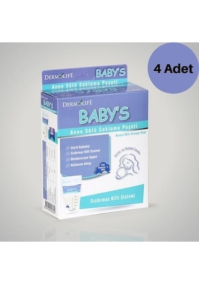 Dermolife Baby's Süt Saklama Poşeti 4 x 20'li