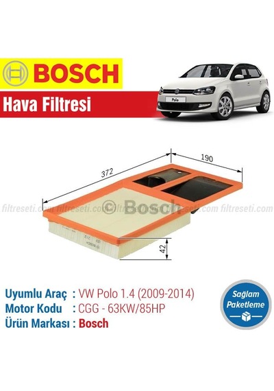 Vw Polo 1.4 Bosch  Hava Filtresi 2009-2014 Cgg