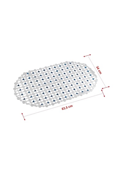 Efe Mark Eko Serisi Banyo - Küvet İçi Kaydırmaz Vantuzlu Oluklu Oval Paspas 63 X 34 Cm, Mavi Diğer