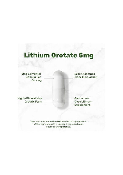 Lithium Orotate Highyl Bioavailable 5 Mg 240 Capsules