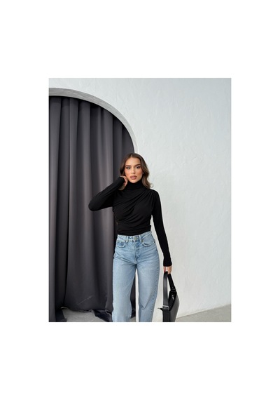 Unika Boutique Büzgülü Bluz siyah