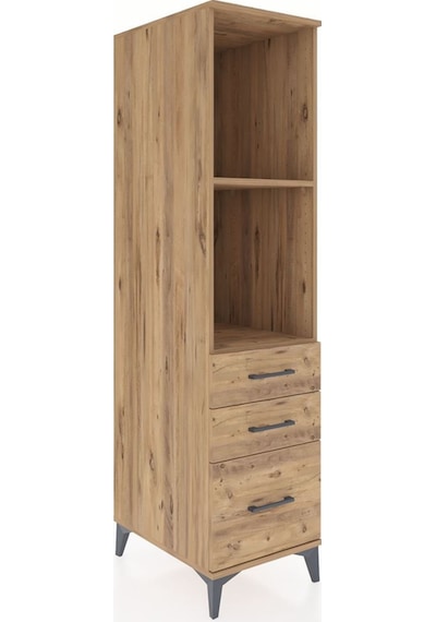 Kronos Dolap 2 Raflı 3 Çekmeceli 44x59x182 Çam-çam Atlas Çam