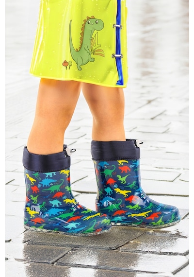 Kiko Kids Savana Su Geçirmez Erkek Çocuk Yağmur Çizmesi Lacivert - Sarı