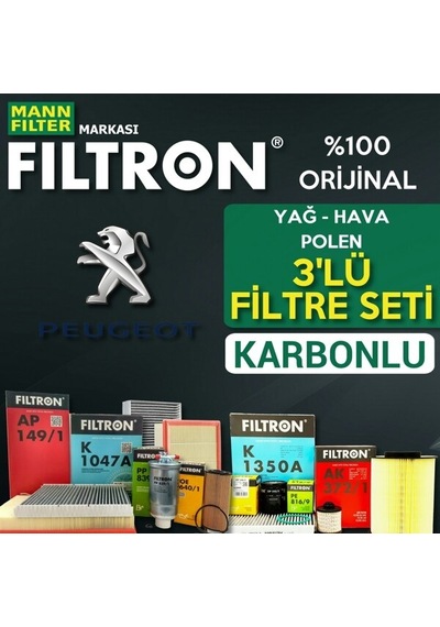 Peugeot 3008 1.6 Dizel Mann Filtron Filtre Bakım Seti 2016-2020 (495584979)
