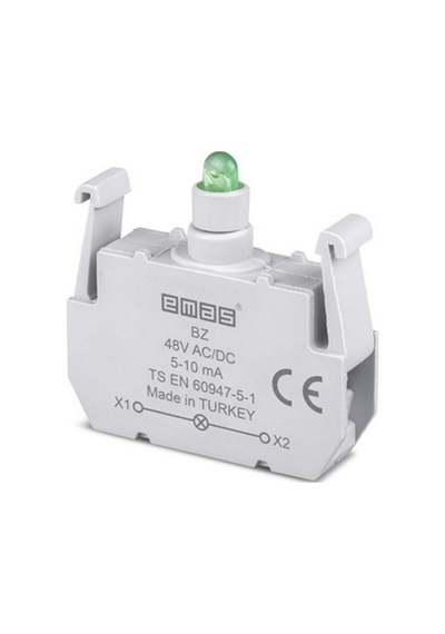 Emas Bz 48v Ac/dc Ledli Yeşil Sinyal Blok Butonu