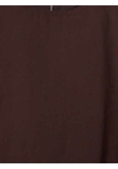 Lcw Vision Kahverengi Bisiklet Yaka Geniş Kollu Oversize Bluz