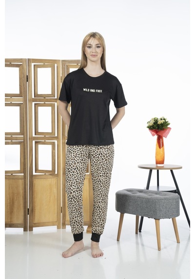 Estiva 24130 Wild And Free Kadın Kısa Kollu Pijama Takımı 001