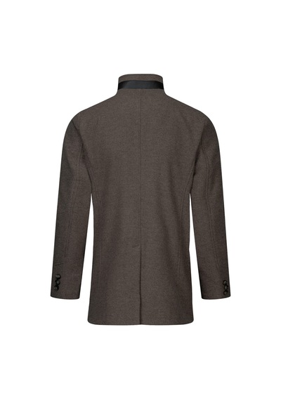 Hatemoğlu Vizon Slim Fit Hakim Yaka Yünlü Kaşe Palto 2982373 Vizon
