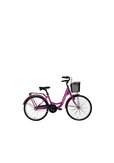Bisan Sorrento Kadın Şehir Bisikleti 36cm V 24 Jant 3 Vites Mor Beyaz Çok Renkli