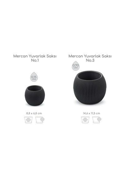 Mercan Yuvarlak Saksı Seti 0,15 Litre + 0,7 Litre, İç Mekan - Dış Mekan 2li Ekonomik Gizli Su Hazneli Dekoratif Plastik Saksı Set Antrasit Renk Mercan Yuvarlak Saksı Seti 0,15 Litre + 0,7 Litre, İç Mekan - Dış Mekan 2li Ekonomik Gizli Su Hazneli Dekoratif Plastik Saksı Set Antrasit Renk