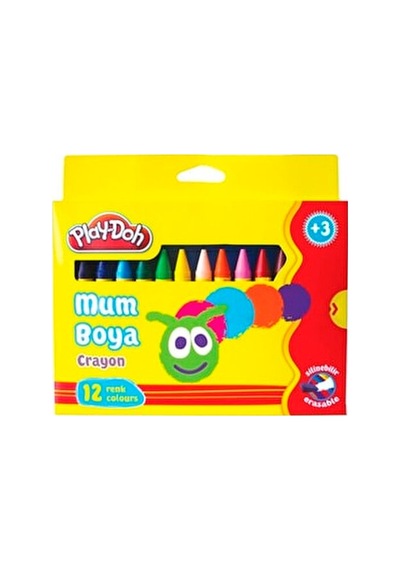 Play-doh 12 Renk Jumbo Mum Boya Karton Kutu 11 Mm Çap 100 Mm Silinebilir Ve Leke Bırakmaz Çok Renkli