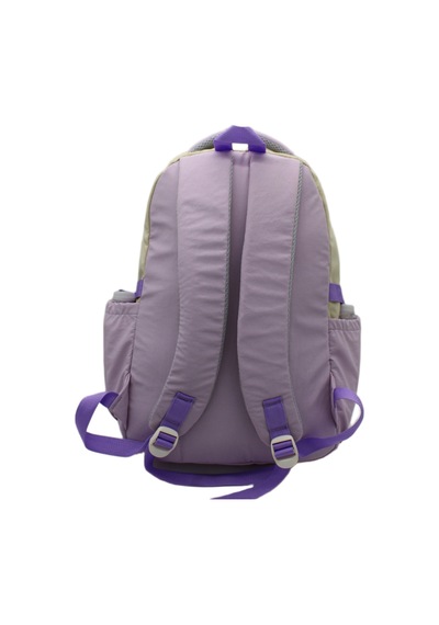 Günlük Sırt Çantası Unisex Çok Bölmeli Okul Çantası 2601 Bej-lila Beyaz - Lila