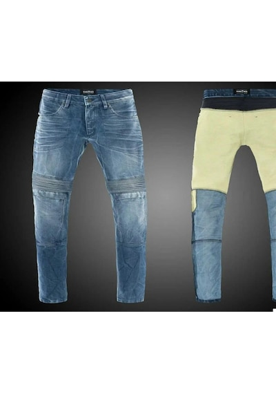 Motoanl Likralı Kumaş Korumalı Kevlar Kot Motosiklet Pantolonu