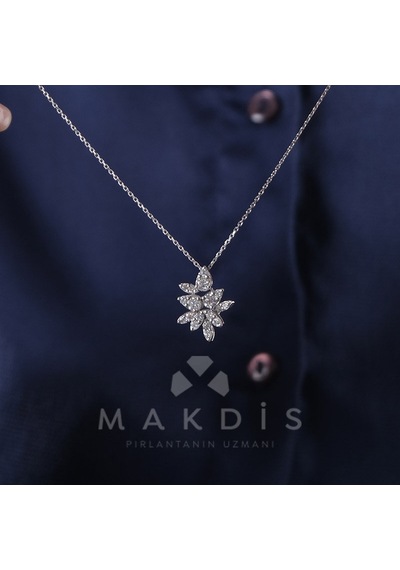 0.90 Karat Tasarım Pırlanta Kolye - Hrd Sertifikalı