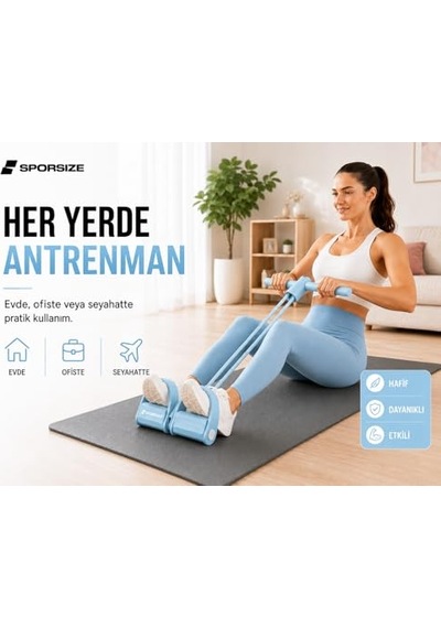 Sporsize Body Trimmer Kadınlar İçin, 2 Tüplü Hafif Dirençli Ayak Pedallı Egzersiz Aleti, Başlangıç Seviyesi Evde Fitness Ekipmanı
