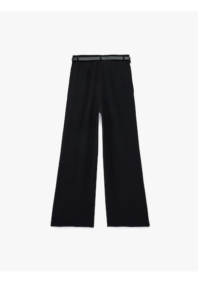 Koton Keten Görünümlü Straight Fit Cepli Kemerli Geniş Paça Palazzo Pantolon Siyah 6sak40383pw Koton Keten Görünümlü Straight Fit Cepli Kemerli Geniş Paça Palazzo Pantolon Siyah 6sak40383pw
