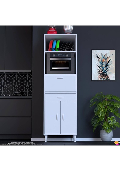 Modilayn Ennet: 60x194.6x48 Cm Fırın / Mikrodalga Dolabı 1 Çekmece, 3 Kapaklı. Mutfağınıza Yer Açın Beyaz Modilayn Ennet: 60x194.6x48 Cm Fırın / Mikrodalga Dolabı 1 Çekmece, 3 Kapaklı. Mutfağınıza Yer Açın Beyaz