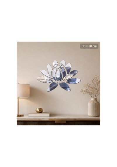 Lotus Çiçeği Akrilik Ayna Duvar Dekoru