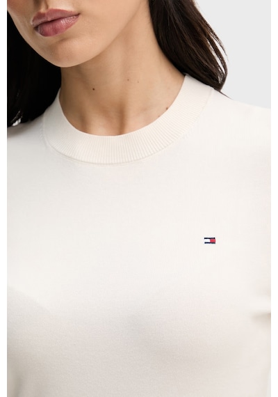 Tommy Hilfiger Pamuklu Kısa Kollu Kazak Kadın Kazak Ww0ww49705 Z00 Açık Bej