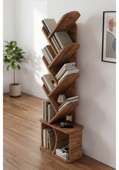 Yaprak Kitaplık Suntalam Kahverengi 45x132 Çok Renkli