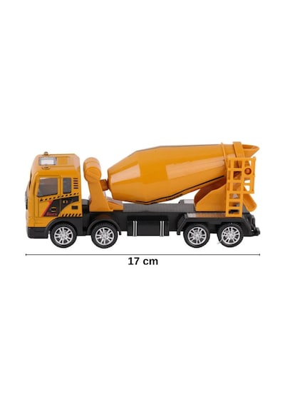 Sarı Sürtmeli Oyuncak Beton Mikseri İnşaat Kamyonu 17 Cm - Eğitici Büyük Boy Erkek Çocuk Hediyesi