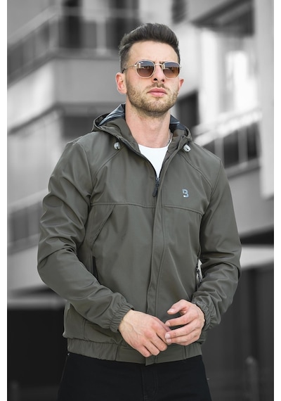 Oksit Bailey Suya Dayanaklı Slim Fit Erkek Kapüşonlu Mevsimlik Mont Yağmurluk 001