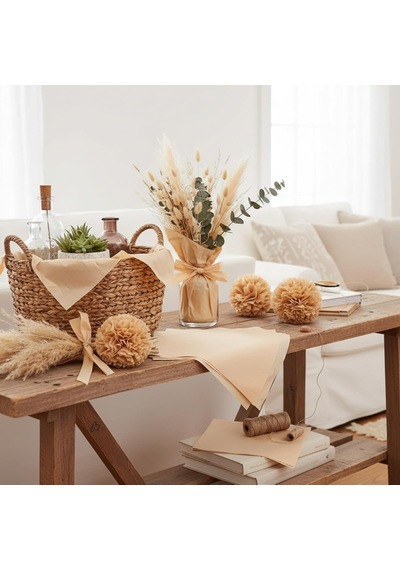 Kraft Pelur Kağıt - Hediye Ve Çiçek Paketleme Kağıdı, 25 Li Paket, 50x70 Cm