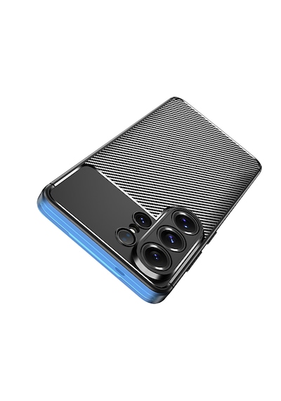 Samsung Uyumlu Galaxy S26 Ultra Kılıf Kamera Korumalı Darbe Emici Karbon Tasarım Silikon Kapak Siyah