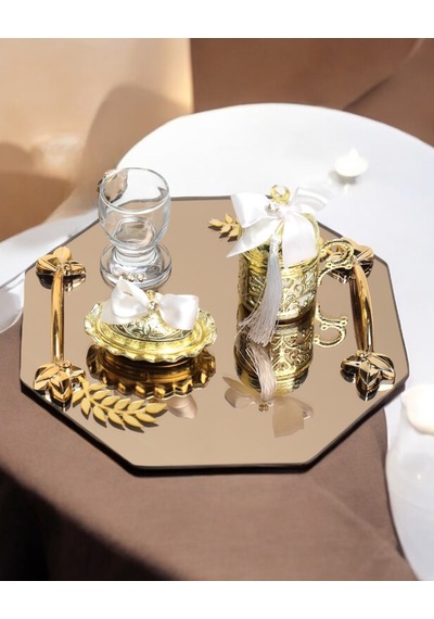 Affinity Söz Nişan Kahve Tepsisi Gold Beyaz