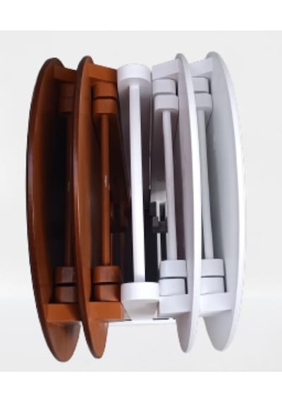 1448bng90134çanta Zigon Sehpa Oval Dörtlü Model Ahşap Mdf Beyaz Ve Ceviz Renk Uyum El Yapım