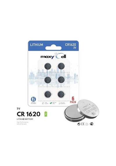 Maxycell 6 Adet Cr1620 Düğme Pil 3v Dl1620 Ecr1620