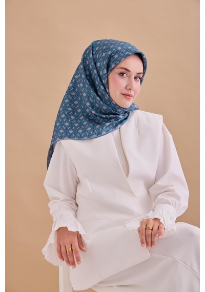 Silk Home Twill İpek Eşarp 11479-19 Pudra Vizon, Karolina Mavi