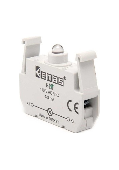 Emas BY Yedek LED'li 100-230V AC Yeşil Sinyal Blok