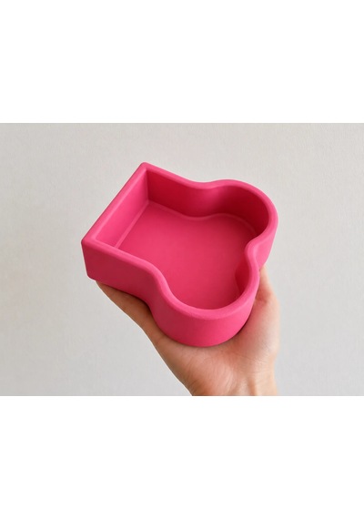 Kemik Model Beton Kedi Köpek Mama Ve Su Kabı - Pembe